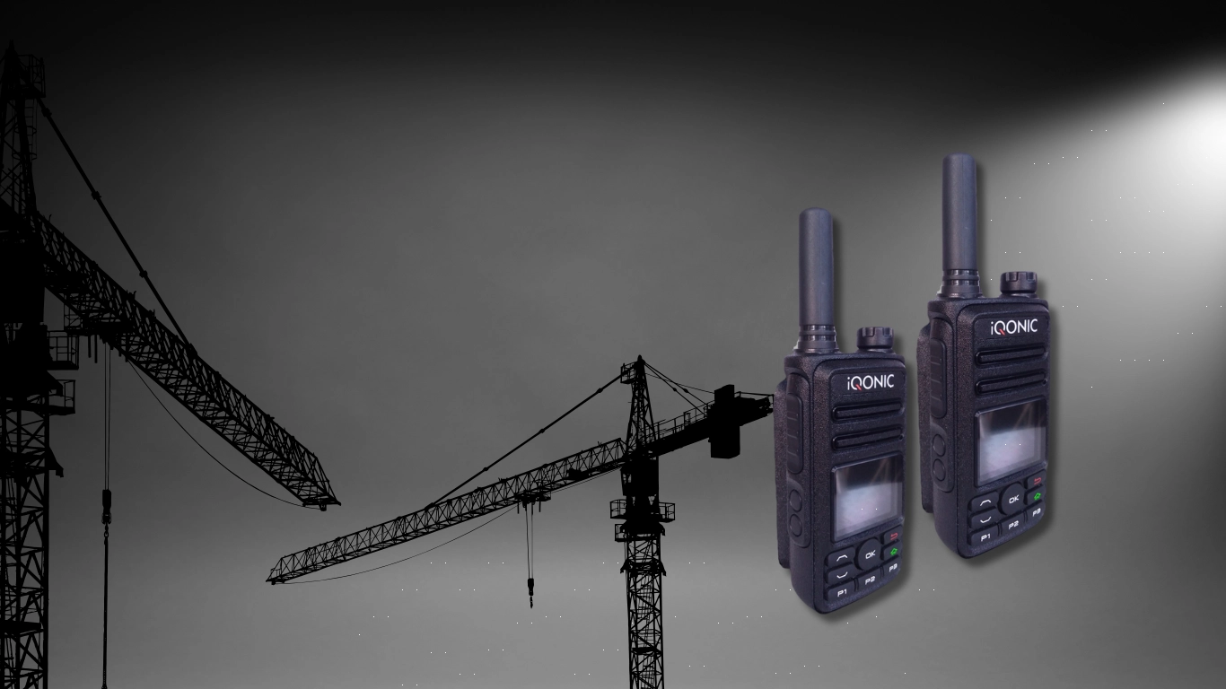 iQONIC radios at a construction site