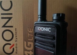 iQONIC radio beside its product packaging